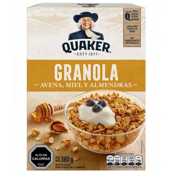 GRANOLA QUAKER AVENA MIEL ALMEDRAS 320 GR