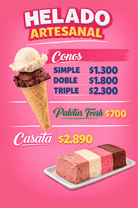 Promos helados artesanales