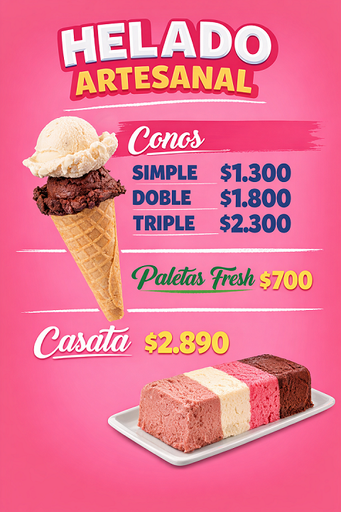 Promos helados artesanales